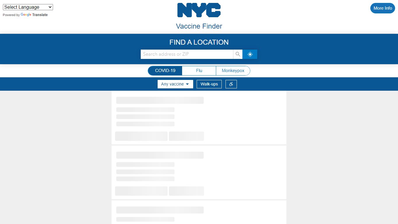 NYC COVID-19 and Flu Vaccine Finder