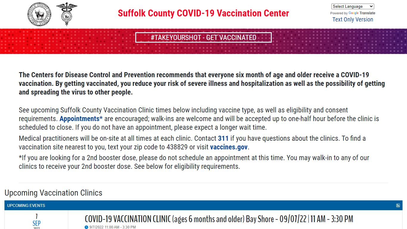 Vaccine - Suffolk County, New York
